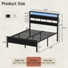 Bed Frames with Headboard & LED Lighted,Standard Storage Bed Platforrm with Storage Underbed, No Box Spring Needed - 3 of 3