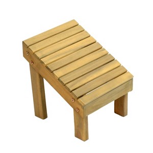 JONATHAN Y Saru 11.8" Traditional Classic Solid Acacia Wood Shower Shaving Foot Stool - 1 of 4