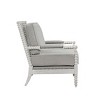 35" Saraid Accent Chair Gray Linen Light Oak Finish - Acme Furniture: Upholstered Armchair, No Assembly, Wood Frame - 4 of 4