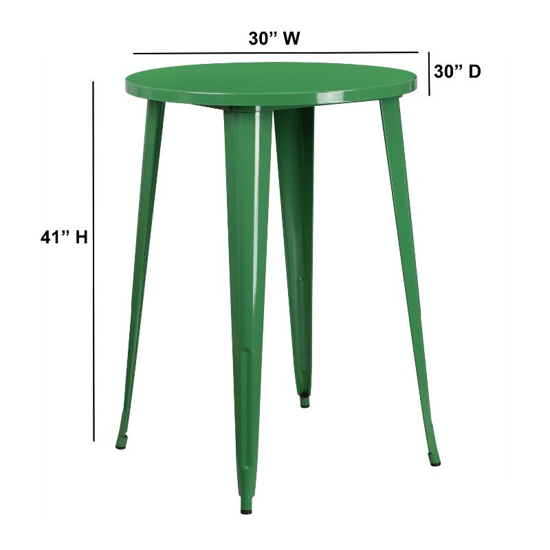Flash Furniture Commercial Grade 30" Round Metal Indoor-Outdoor Bar Height Table, 2 of 3