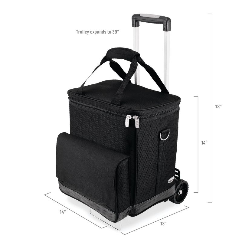 Legacy Cellar 6-Bottle Wine Carrier and Cooler Tote with Trolley - Black/Gray, 4 of 7