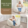 Itopfox Comfortable Memory Foam Bean Bag Chair with Fluffy Embossed Cover, Soft and Supportive Giant Bean Bag for Adults in White - 3 of 4