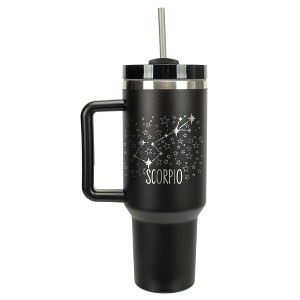 100 North Scorpio Zodiac Astrology Star Sign Wrap-Around 40 Oz. Stainless Steel Water Bottle Coffee Mug, Spill & Leak Resistant, Travel Tumbler with - 1 of 4
