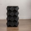 CENGHU Three-dimensional Embossed Pattern Design Retro Coffee Table, Wooden Nightstand, 23.62" H Side Table for Living Room, Dining  Room, Black - 3 of 4