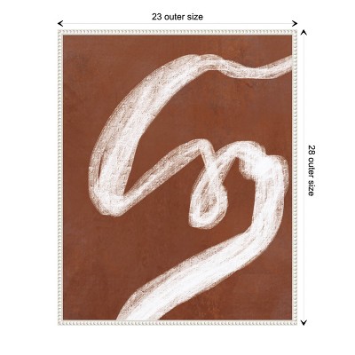 Phantom Thread I Abstract Brown and White Canvas Art with Beaded Frame