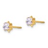 Black Bow Jewelry Kids 4mm Synthetic Alexandrite ScrewBack 14k Yellow Gold Stud Earrings - 2 of 4