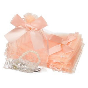 Unique Bargains Drawstring Jewelry Candy Candle Wrap Organza Bow Gift Bags 20 Pcs - 1 of 4