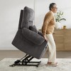 Power Lift Assist Recliner Arm Chair Chenille with Adjustable Back & Footrest, Side Pocket & Lumbar Support - 3 of 4