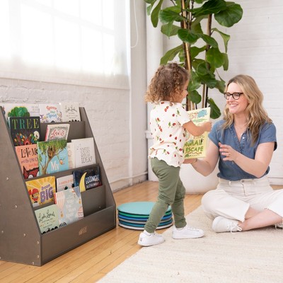 Gray Birch Kids Book Display Stand with Storage
