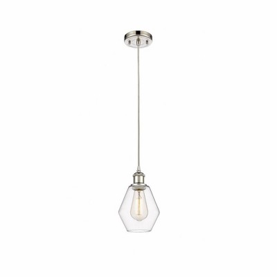 Cindyrella - 1 Light Cord Hung Mini Pendant In Industrial Style-10 Inches Tall and 6 Inches Wide