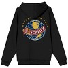 Schlitz Globe Art Long Sleeve Black Adult Zip-Up Hoodie - 2 of 4
