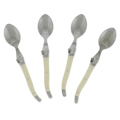 French Home Laguiole 4pk Stainless Steel 4pk Coffee Spoons White