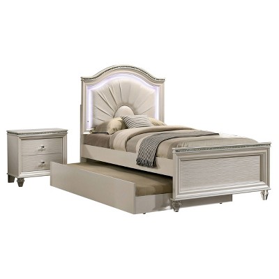 3pc Fosset Bed with Trundle Pearl White - HOMES: Inside + Out
