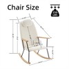 SKRAN Adjustable Headrest Pillow Rocking Chair, Leather Upholstered Glider Rocker with High Backrest for Nursery, Bedroom,Living Room (White) - 3 of 4