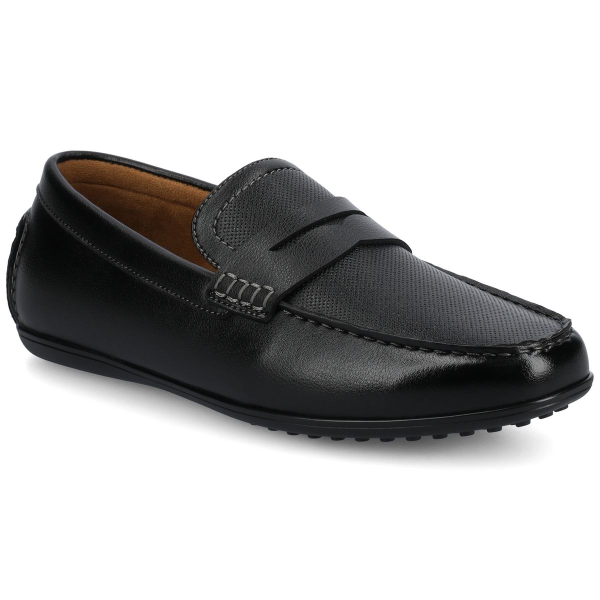 Vance Mens Yates Medium and Wide-width Perforated Slip-on Driving Penny Loafer