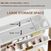 Modern Fluted Shoe Cabinet with 3 Flip Drawers, Slim Shoe Storage Organizer with 2 Drawers, Side Hook, Hidden Shoe Rack Hallway Cabinet - 3 of 4