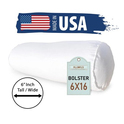 Pillowflex 6"x16" Bolster Pillow Insert - Round Plush Polyester Fiber Pillow