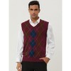 Lars Amadeus Men's Casual Argyle V Neck Sleeveless Knit Pullover Sweater Vest - 3 of 4