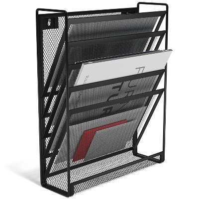 TRU RED 5-Pocket Mesh Letter Wall File Black (TR57582-CC)