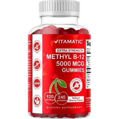 Sugar Free Methyl B12 5000 mcg - 120 Vegan Gummies