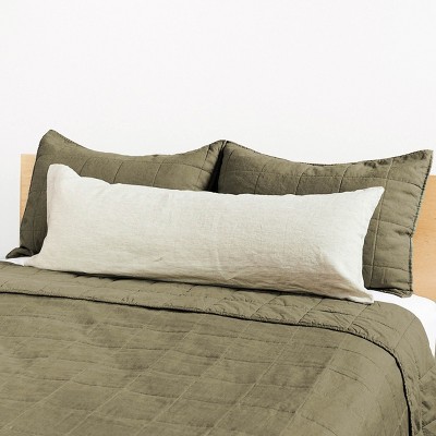 Organic Moss Cotton Twin Quilt and Sham Set