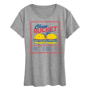 Women's - Spongebob Squarepants - Plankton Chum Bucket Short Sleeve Graphic T-Shirt - 1 of 4