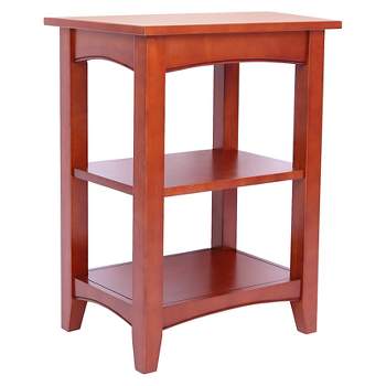 2-Shelf Side Table Hardwood Dark Red - Alaterre Furniture
