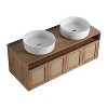 GDFStudio Emily Wall Mounted Rattan Door Bathroom Vanity with Ceramic Sink - 2 of 4