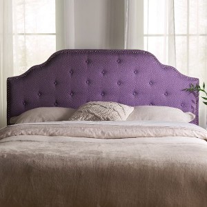 Contemporary Upholstered Headboard with Button Tufted Diamond Stitch & Nailhead Accents, Queen/Full Size Headboard -Christopher Knight Home - 1 of 4