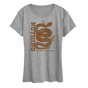 Women's - Instant Message - Rattlesnake Nothing To Mess With Short Sleeve Graphic T-Shirt - 1 of 4