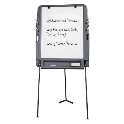Iceberg Portable Flipchart Easel With Dry Erase Surface Resin 35 x 30 x 73 Charcoal 30227