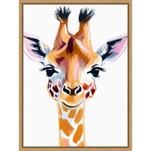 Amanti Art Giraffe by Ohkimiko  Framed Canvas Wall Art - 1 of 4