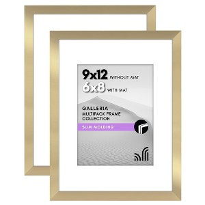 Americanflat 12x18 Poster Frame with Shatter-Resistant Glass - Use as 11x17 Frame with Mat or 12x18 Frame Without Mat - Hudson Collection - Silver - 1 of 4