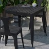 Flash Furniture Helvey 31.5" Square Commercial Grade Indoor/Outdoor Black Steel Patio Dining Table for 4 with Black Poly Resin Slatted Top - 4 of 4