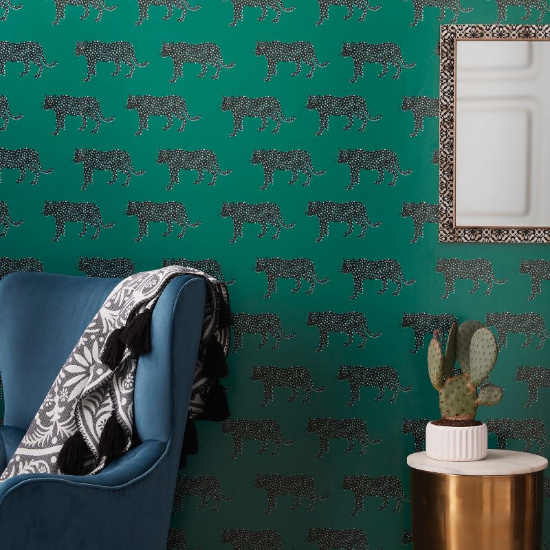 Panther Peel &#38; Stick Wallpaper Green - Opalhouse&#8482;, 3 of 12