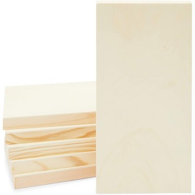 Bright Creations 6 Pack Unfinished Wood Canvas Boards for Painting, Blank Deep Cradle 6x12 Panels for Art, Wall Decor, 0.85 In Thick