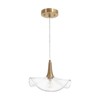 LNC Vitzthum 1-Lights 11" Modern Luxury  Geometric Wave Glass Pendant Lights,Gold - 2 of 4