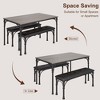 Dining Table with Benches, Dining Room Table Set for 4, Kitchen Table Set with Roman Column - 3 of 4