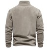 Fall Winter Warm Fleece Jackets Men Long Sleeve Zipper Stand Collar Pullover Sweatshirt - 2 of 4