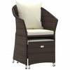vidaXL 2 Piece Patio Lounge Set with Cushions Brown Poly Rattan - 4 of 4