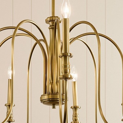 Karthe 42" 9-Light Natural Brass Candle Chandelier