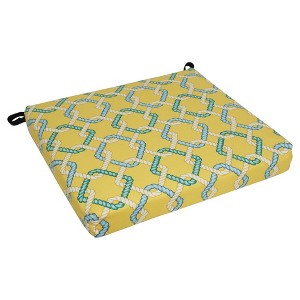 Blazing Needles, 20-inch by 19-inch Patterned Outdoor Chair Cushion - 1 of 2