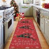 Fulvari Christmas Area Rug Merry Christmas Elk Pattern Machine Washable Indoor Carpet Rug Decorative Non Slip Rug for Kitchen Living Room - 2 of 4