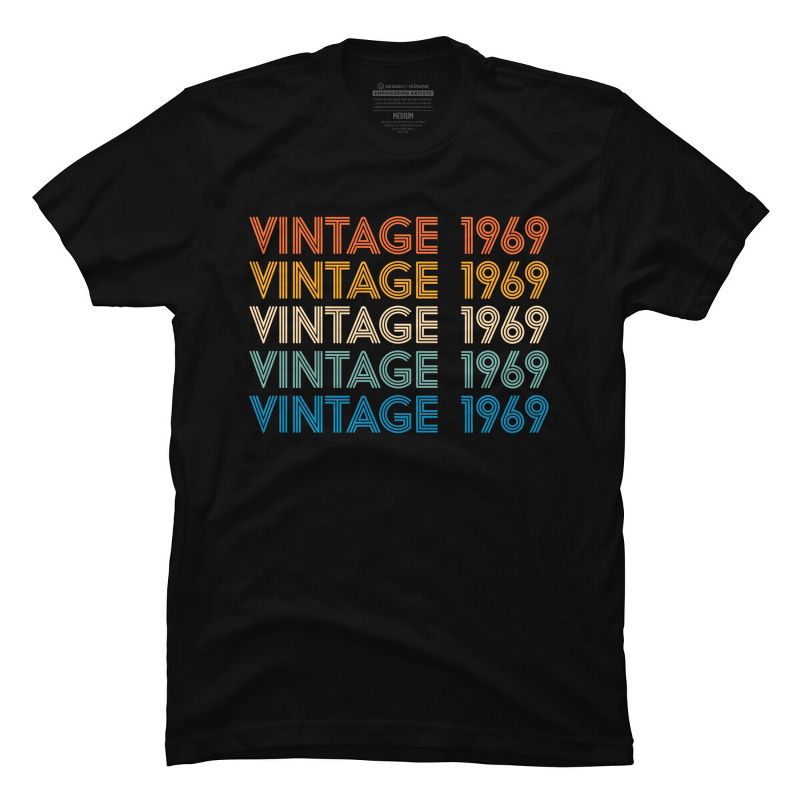 Men's Design By Humans Retro Vintage 1969 Rainbow By JoshuasPlayhouse T-Shirt, 1 of 3