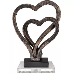 Kensington Hill Interlocking Hearts Sculpture With 7" Square Acrylic Riser