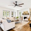 Airsurfer 52" Matte Black Ceiling Fan with Color-Changing Light,  with Dual-Tone Wood Blades, 5-Blade, Remote Included - 2 of 4