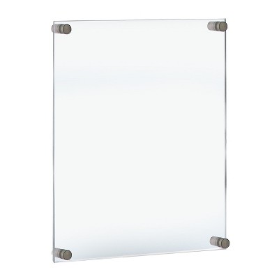 Silver Floating Acrylic Wall Frame with Standoff Caps, 26" x 32"