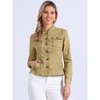 INSPIRE CHIC Women's Button Front Stand Collar Long Sleeve Jean Jackets with Pockets - 3 of 4