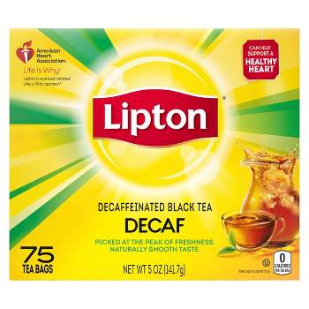 Lipton Decaffeinated Black Tea Bags - 75ct