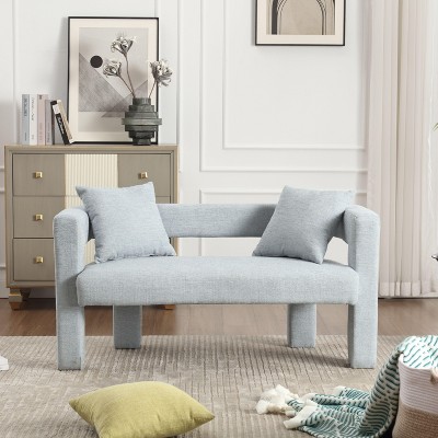 NicBex 51.2 Inch Loveseat,Modern Chenille Small Loveseat Sofa with 2 Pillows,Comfy Upholstered 2-Seater Couch for Living Room,Bedroom